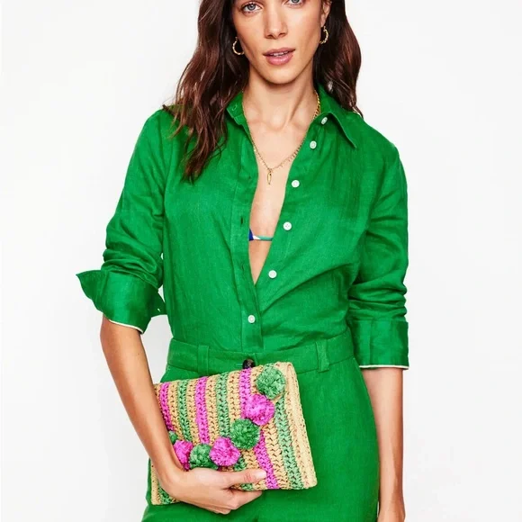 Boden Fringe Raffia Clutch
Pink/Green/Yellow - Picture 3 of 5